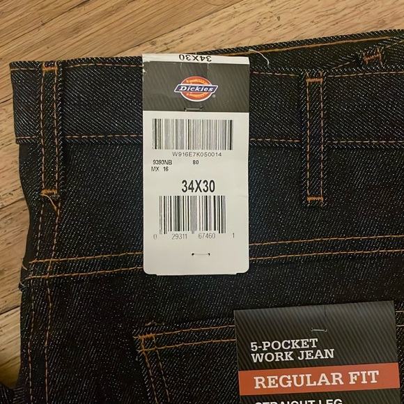NWT Dickies, Regular Fit Jeans, 9393NB in Indigo Blue, 34x30 - Picture 2 of 4